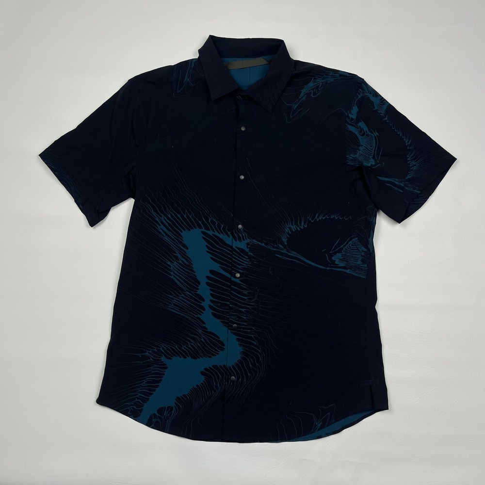 Lululemon Moon Drift Shirt Mens L Blue Snap Button Up Athletic